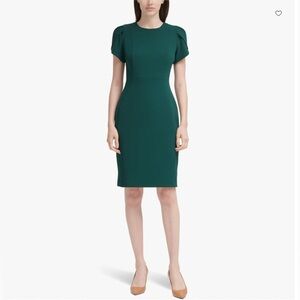 Calvin Klein Dark Green Mini Sheath Dress